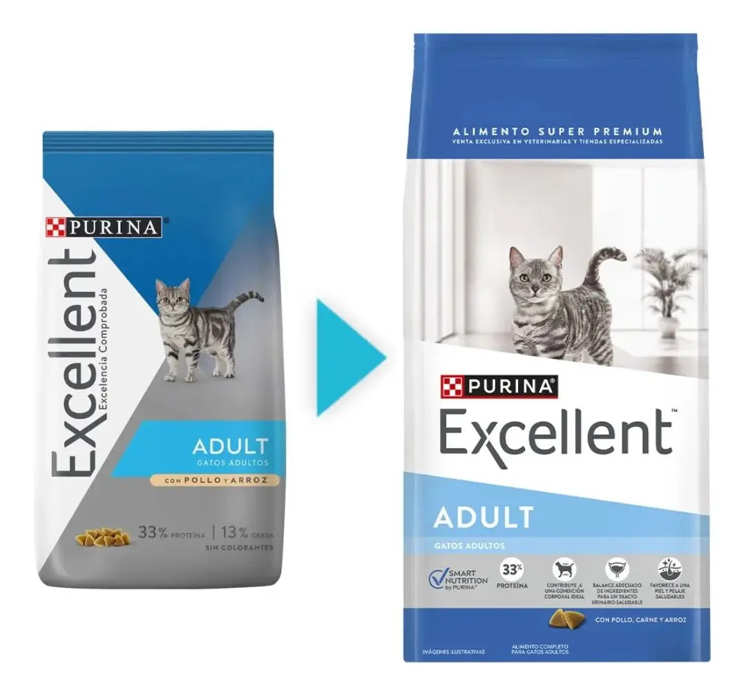 Alimento Excellent Adult para gato adulto sabor pollo y arroz de 1 kg