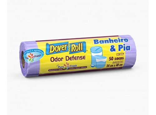 Sacos Para Lixo Dover Roll Odor Defense Banheiro E Pia 50un