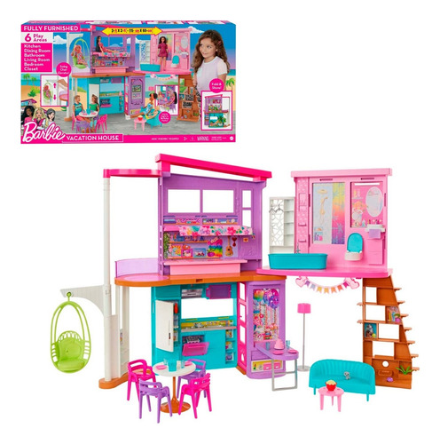 Casa Barbie Malibu Con Accesorios Original Mattel