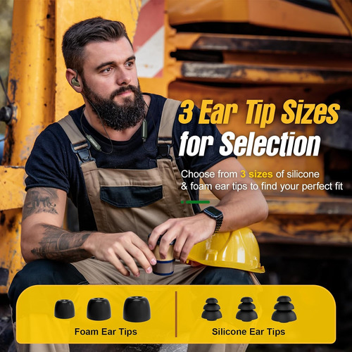 Mipeace Bluetooth Hearing Protection Headphones, 25db Noi...