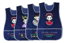 Comprar 4 Batas Educadora De Mezclilla Bordada Frida Kahlo Surtido