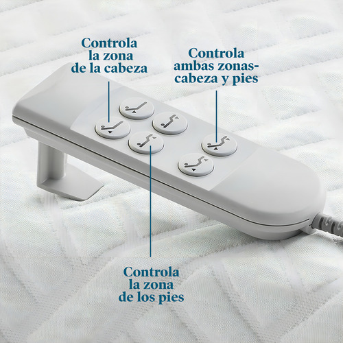 Lucid Cama Queen Size Eléctrica Ajustable - Inclinación En Cabeza Y Pies - Control Remoto Alámbrico Modelo L100