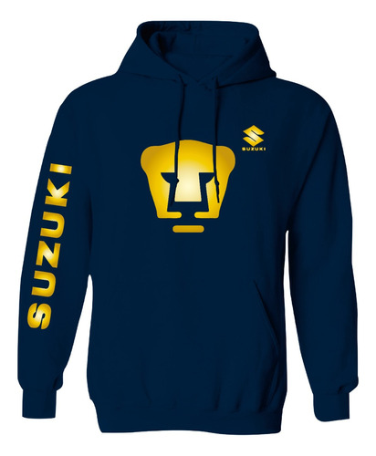 Sudadera Mod Unam Pumas Suzuki Estampado Metalico