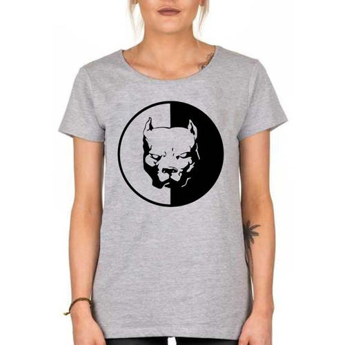 Remera De Mujer Pitbull Ying Yang Diseño Perro