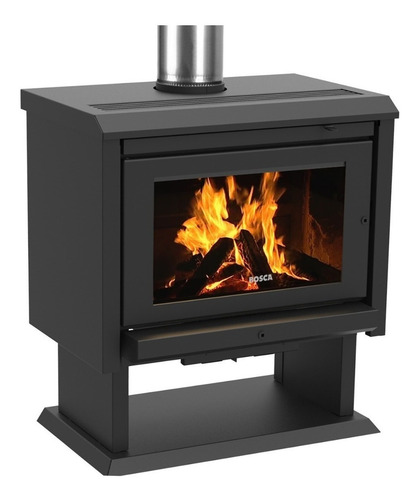 Calefactor Leña Bosca Gold 800 + Kit Chimenea 4m, Pot. 13 Kw
