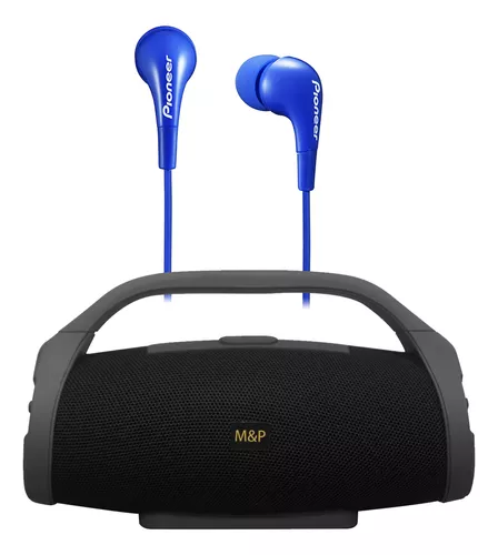 Parlante Bluetooth Radio Fm Myp + Auriculares Pioneer In Ear