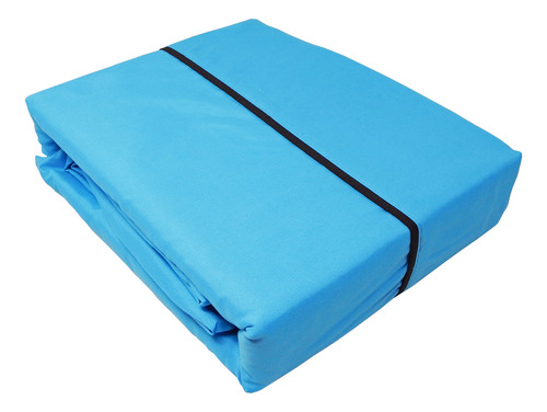 Juego De Sábanas Platinum Tela Tipo Bamboo Individual Color Azul-turquesa