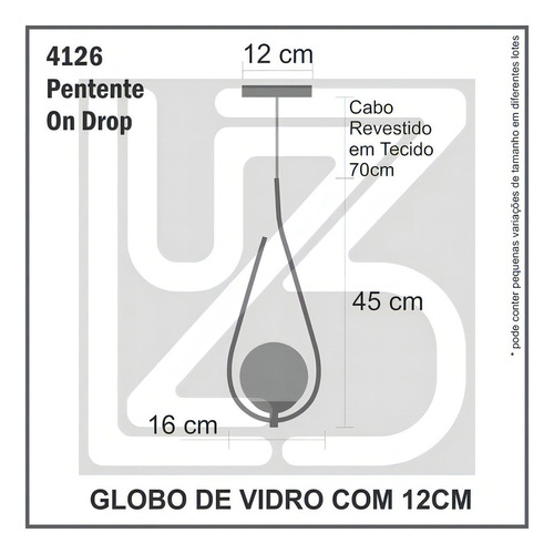 Lustre Pendente On Drop - Bronze Com Globo De Vidro Branco