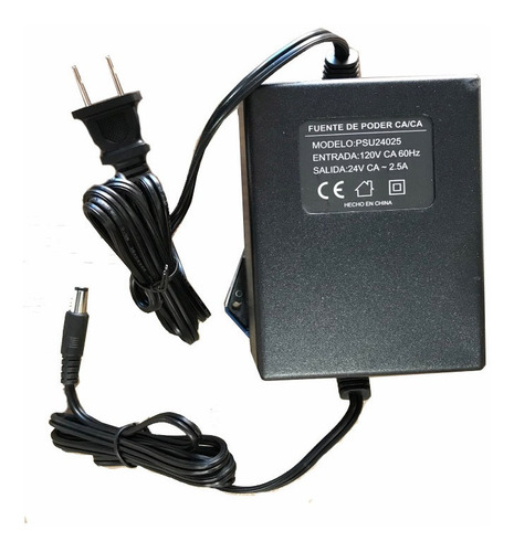 Fuente De Poder 24v Ca / 2.5 Amperes / Cable 1.2 Metros