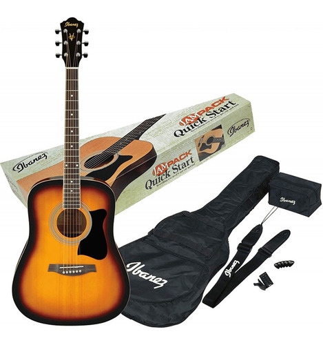 Guitarra Folk Pack Ibanez V50njp Dreadnought Sunburst