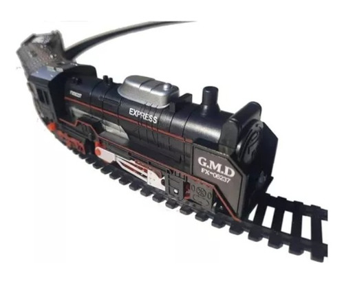 Brinquedo Ferrorama Trenzinho Com Trilho Vagões Com Luz 13pç Preto