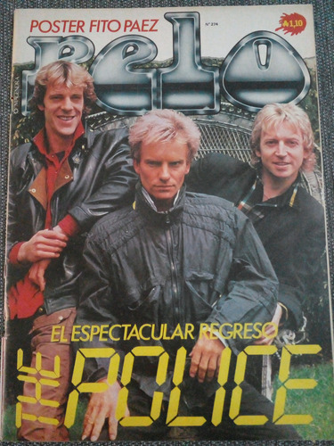 Revista Pelo N274 The Police Poster Fito Paez Completa 1986 (Usado)