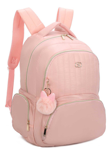 Bolsa Mochila Grace Poliéster Santino Rosa Claro Sab414u62