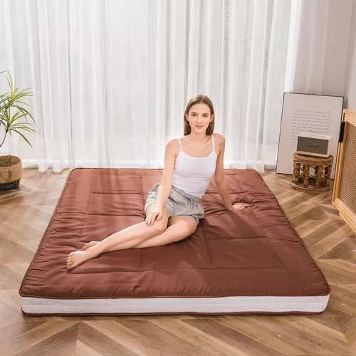 MAXYOYO - Colchón tipo futón japonés, acolchado, para cama, extra grueso,  plegable, transpirable, tumbona para el suelo, cama de invitados para