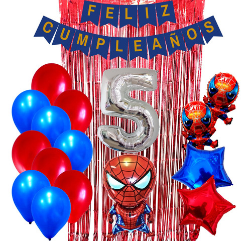 Combo Kit Deco Fiesta Globos Hombre Araña 9