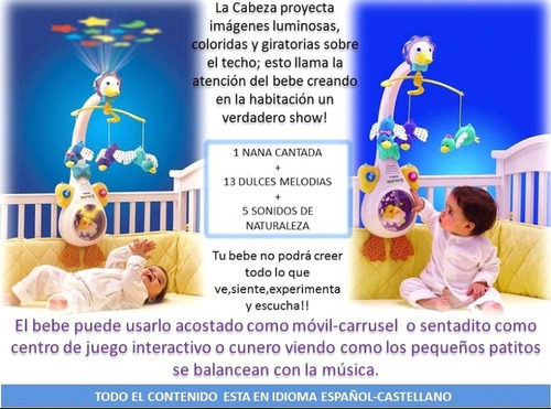 Movil Mami Pata Proyector Y Grabador Vtech Maternelle Blanco Mamá Pata (Usado)