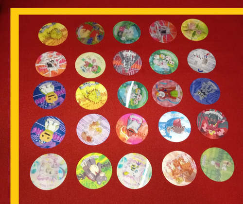 Digimon Tazos 3d Lote 100 Tazos 49 Diferentes Dvk (Usado)