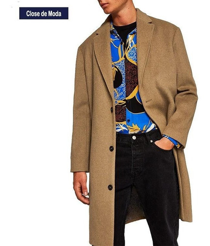 Invierno Trench Abrigos Hombres Casual Empalme Lana Mezclas