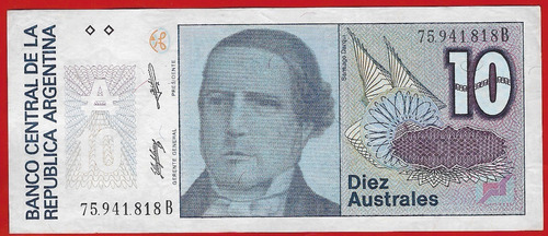 !!! Billete Argentino 10 Australes 1988 Flor De Estampa !!!