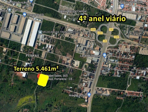 Imagem 1 de 3 de Terreno 5.461m² Com Casa No Bairro Pedras - Terreno A Venda No Bairro Pedras - Fortaleza, Ce - Ve77129
