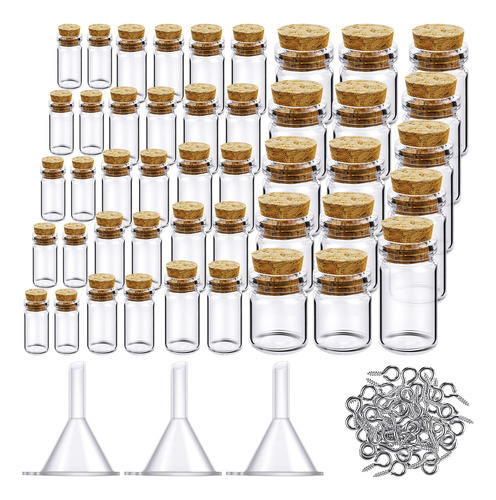 45 Minibotellas De Cristal 50 Tornillos De Ojo Y 3 Embu...