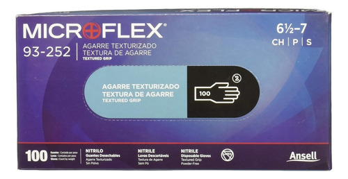 Microflex 93-252 Guante Desechable De Nitrilo Negro, Sin