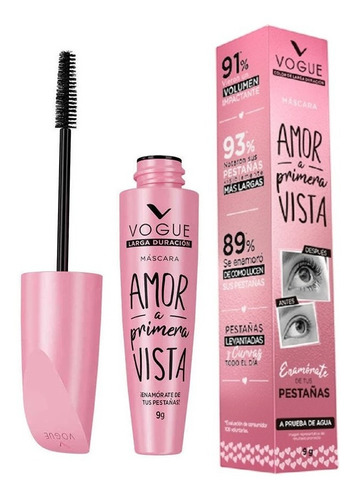 Mascara Pestañas Vogue Amor A Primera Vista Waterproof Negro