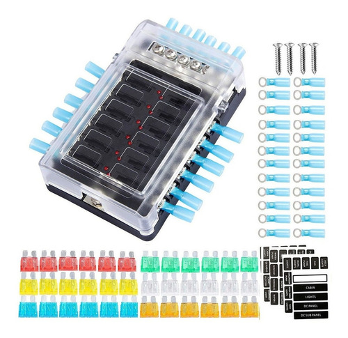 Bloque De Fusibles Marinos, Panel De Fusibles De Barco De 12