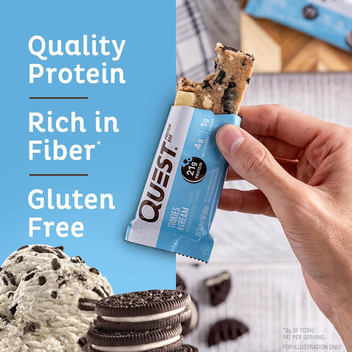 Quest Galletas Bar Cookies & Cream 240gr 4pzas