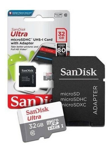 Tarjeta de memoria Sandisk Micro SD Ultra Class 10 Orig de 32 GB