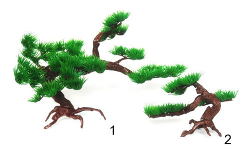 Imagen 6 de 10 de 2pcs Miniatura Planta Árbol De Pino Artificial Plástico