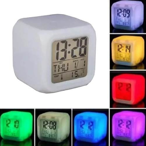Reloj Despertador Digital Led 7 Colores Intermitentes H9025