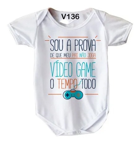 Body Infantil Frase Engraçada Papai Vídeo Game V136