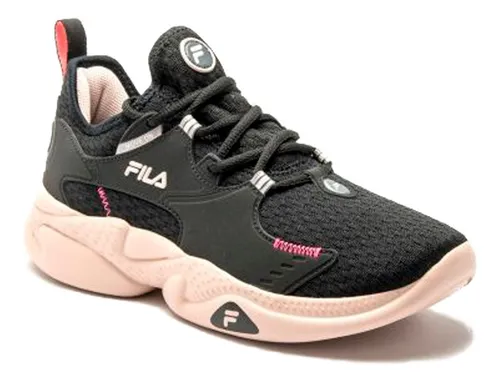 Zapatillas Mujer Fila Gear Deportivas Running Negras Empo