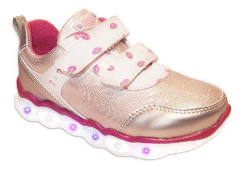 Tenis Con Luces Niña Lucho 701 Oro Rosado Moda Casual 15 A