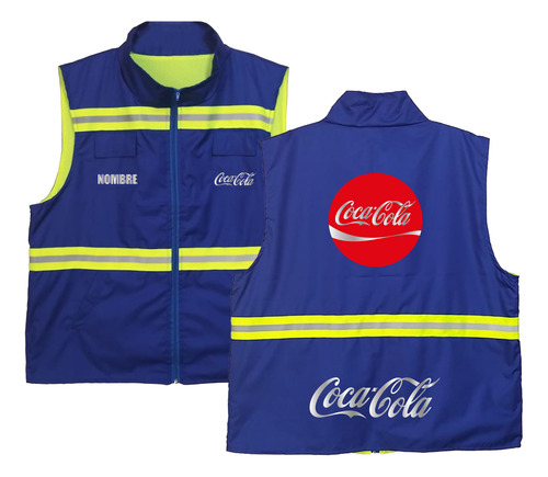 Chaleco De Seguridad Cat Coca Cola Modelo 1 Azul M