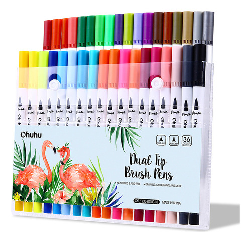 Conjunto De Marcadores De Linha Dupla P Ohuhu Art Markers