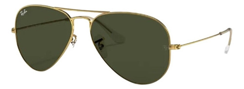 Óculos Aviador Dourado Lente Verde 3025-58 Importado Itália