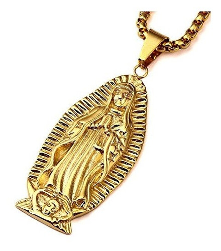 Collar Virgen De Guadalupe Bañado En Oro 18k
