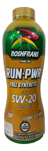 Aceite Roshfrans 5w20 Full Sintético