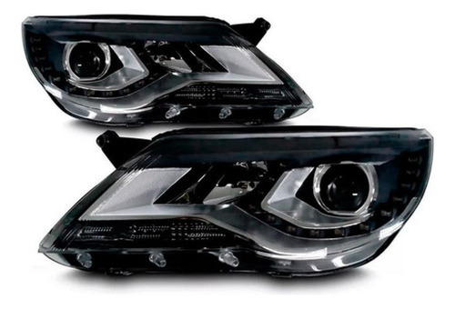 Par Farol Tiguan 2013 2014 15 16 2017 Com Led Mascara Negra
