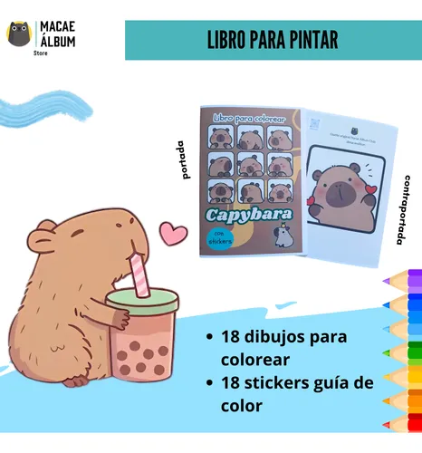 Libro Para Pintar Capibara Con Stickers