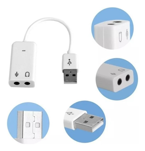 Adaptador De Sonido Usb A 3,5 Mm Jack De Audio Micrófono