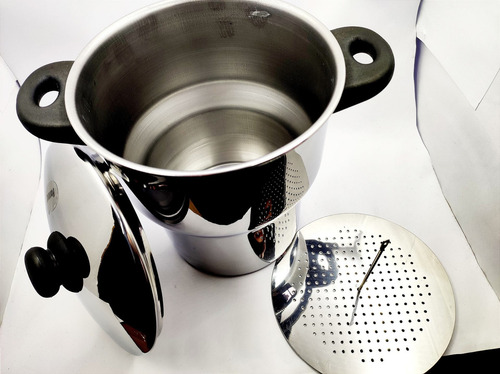 Cuscuzeira Grande Para Fogão De Indução Inox 3 Litros Forma