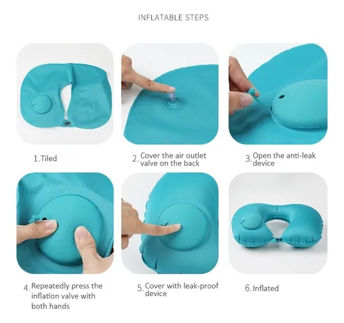 Kit Viajero Con Almohada Inflable Automática Para Cuello