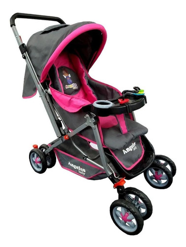 Imagen 2 de 2 de Carriola de paseo Angelin Baby IS 555-A rosa con chasis color plateado