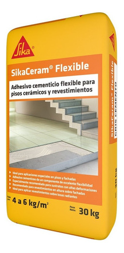 Adhesivo Cementicio Sikaceram Flexible 30 Kg Ceramicos Mm