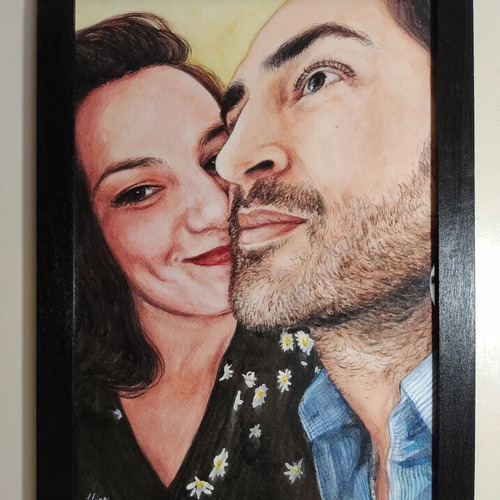 Regalo Día De Enamorados San Valentín Dibujo Pintura Retrato