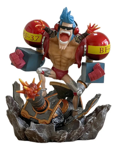 Figura Franky One Piece Anime Muñeco Sentado Pvc