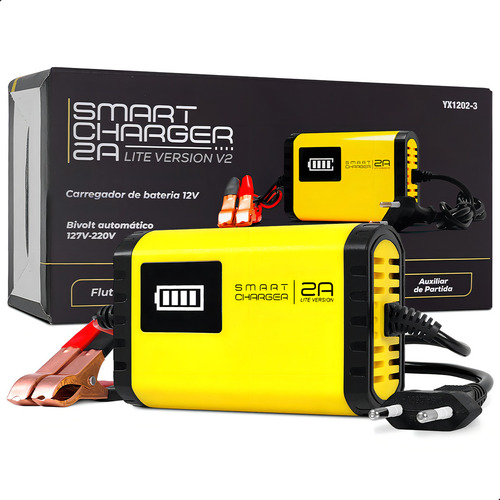Carregador Bateria Auto 2a Lite V2 Bivolt 12v Smart Charger